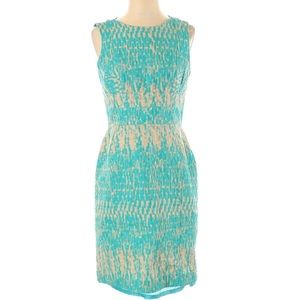 Just Taylor Dress Size 4 Tan Blue